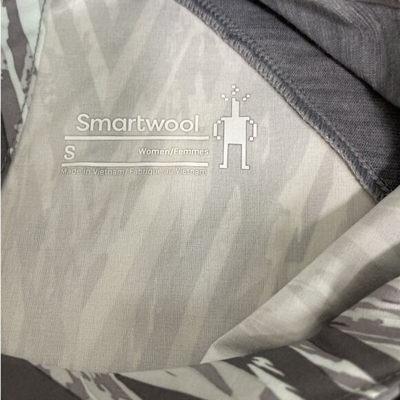 NWT Smartwool‎ Merino Wool Sport Short Sleeve Dress Womens Small Gray Zig Zag - Picture 3 of 13